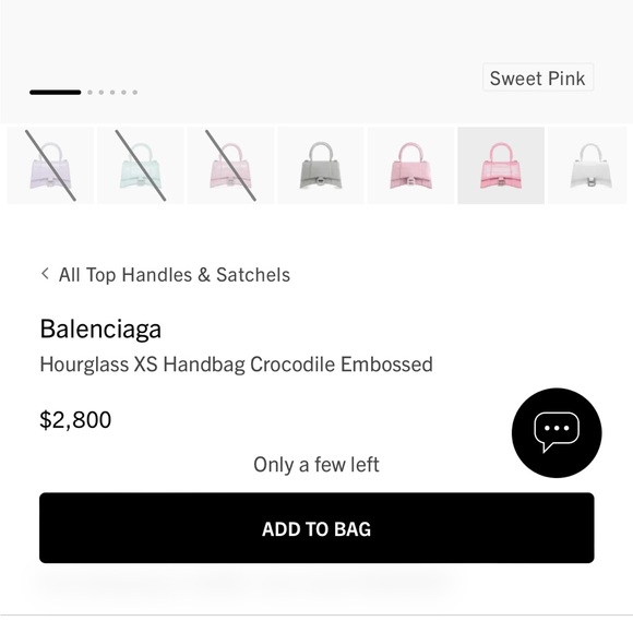 Hourglass XS Handbag Crocodile Embossed - Picture 9 of 9